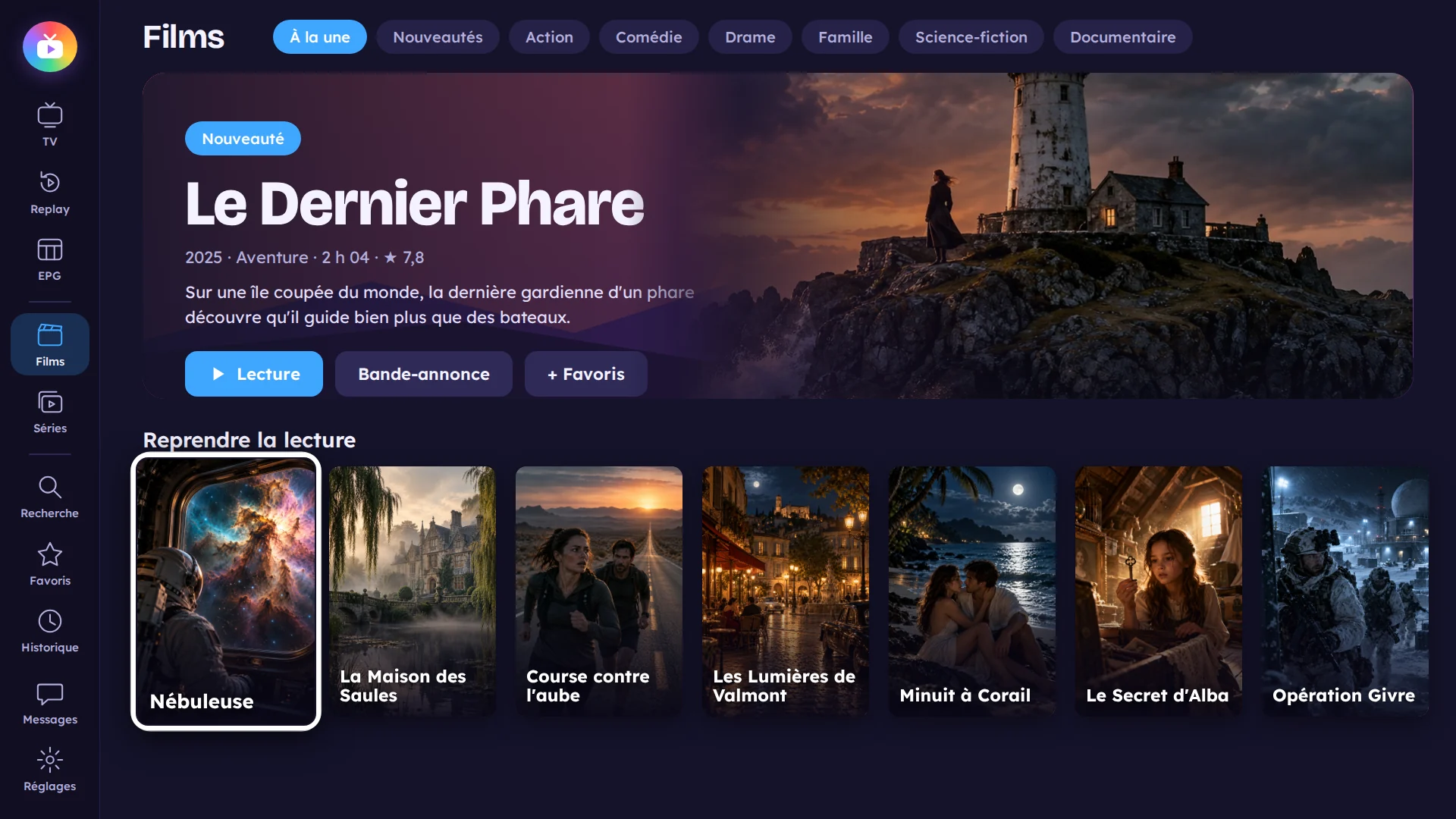 Vitrine des films dans TvZapeo
