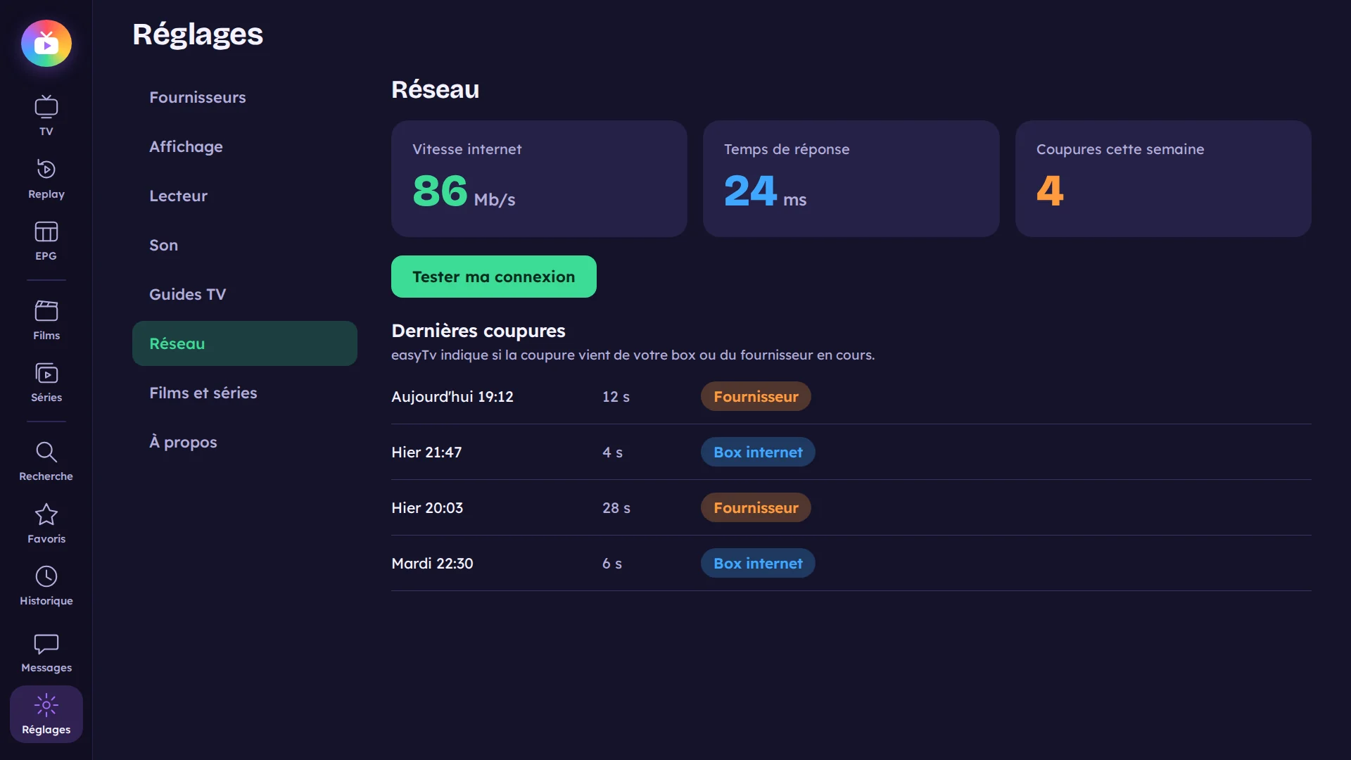 Surveillance de la connexion internet